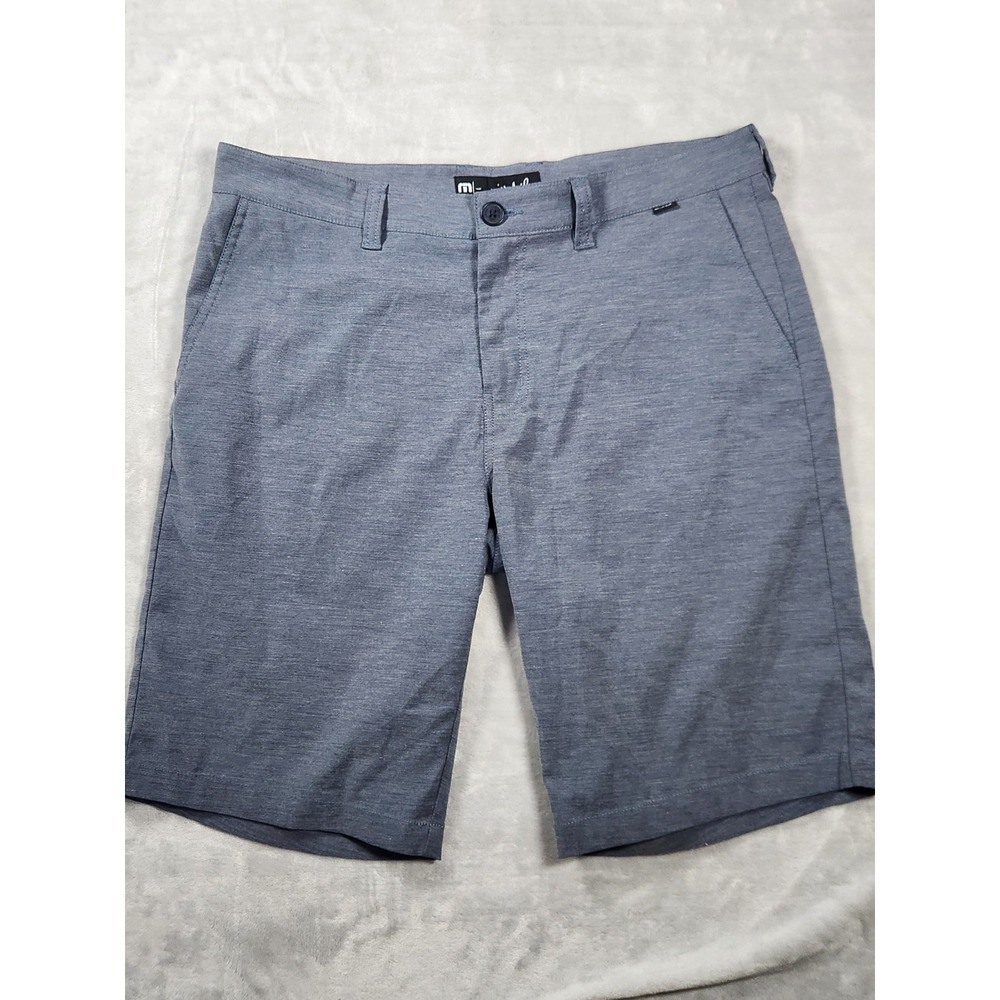 Travis Matthew Shorts Mens 34 Blue Performance Chino Stretch Casual Golf